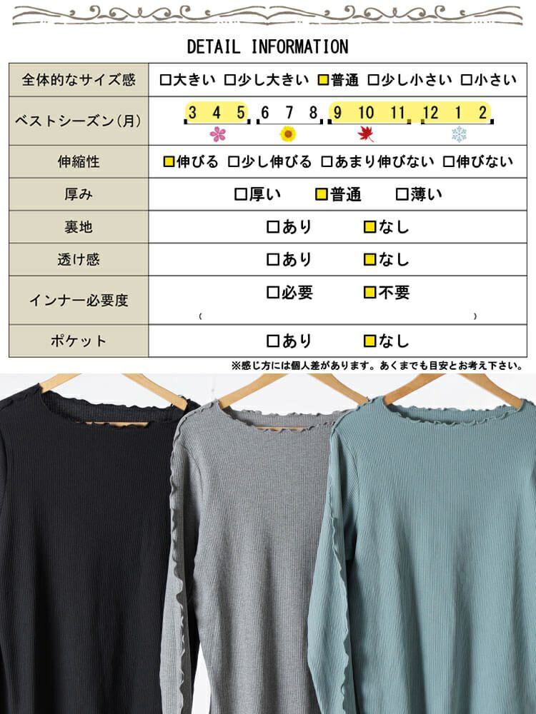 大きいサイズ レディース クルーネックショルダーメローリブトップス　cpdai-651064 【メール便可】