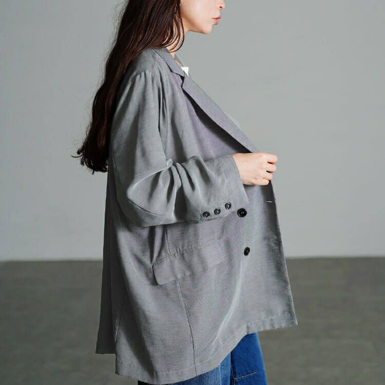 大きいサイズ レディース オーバーサイズメッシュテーラードジャケット　sw-0800 【メール便可】