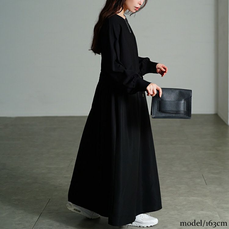 大きいサイズ レディース ドルマンニットドッキングワンピース　sum-0028