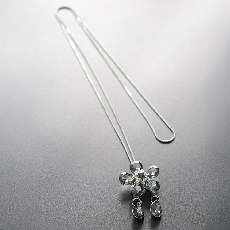 大きいサイズ レディース ラリエット風フラワーネックレス　goldy-1776【メール便可】