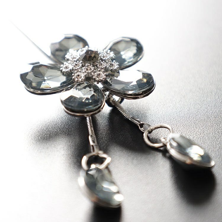 大きいサイズ レディース ラリエット風フラワーネックレス　goldy-1776【メール便可】