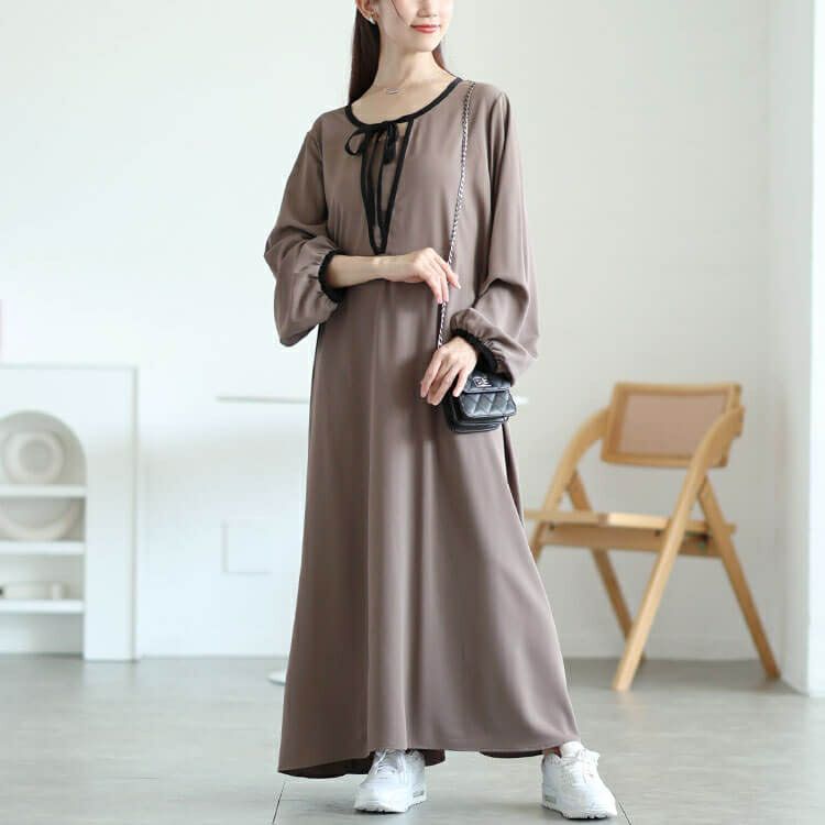 イベントセール】 大きいサイズ レディース 配色パイピングリボンA