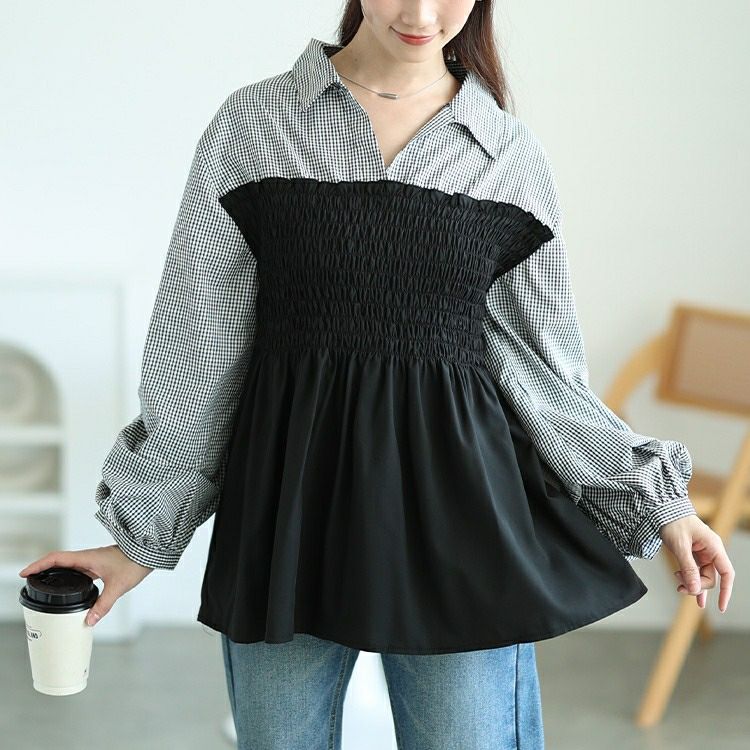 大きいサイズ レディース シャツドッキングペプラムビスチェトップス　tog-1052 【メール便可】