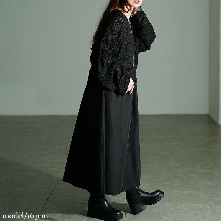 大きいサイズ レディース レースプルオーバー＆ノースリーブワンピース2点セット　nw-25043