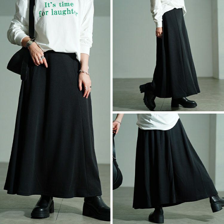 大きいサイズ レディース 裏シャギータックフレアスカート　sw-0802