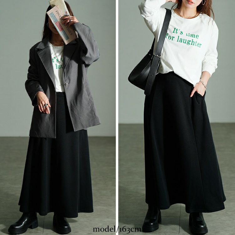 大きいサイズ レディース 裏シャギータックフレアスカート　sw-0802