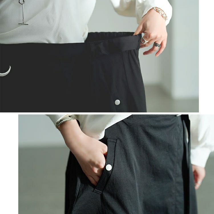 大きいサイズ レディース アシメ切り替えドロストフレアスカート　sw-0792