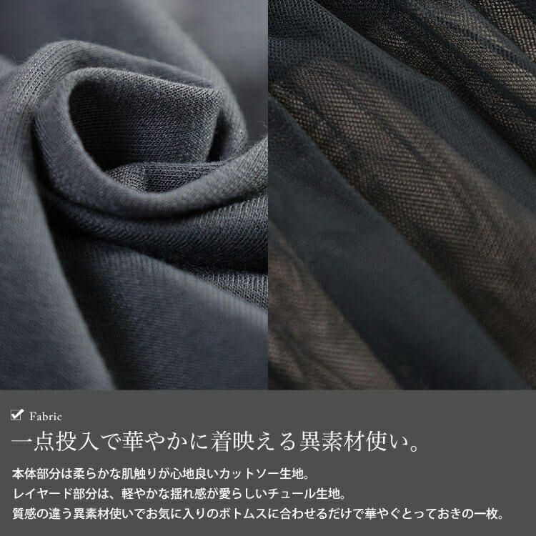 大きいサイズ レディース チュールドッキングプルオーバー　fem-605