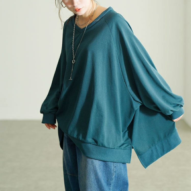 大きいサイズ レディース ステップヘムドルマンワイドチュニック　bai-0199