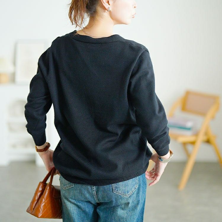 大きいサイズ レディース さくらんぼ柄Vネックニットカーディガン　goldy-1753