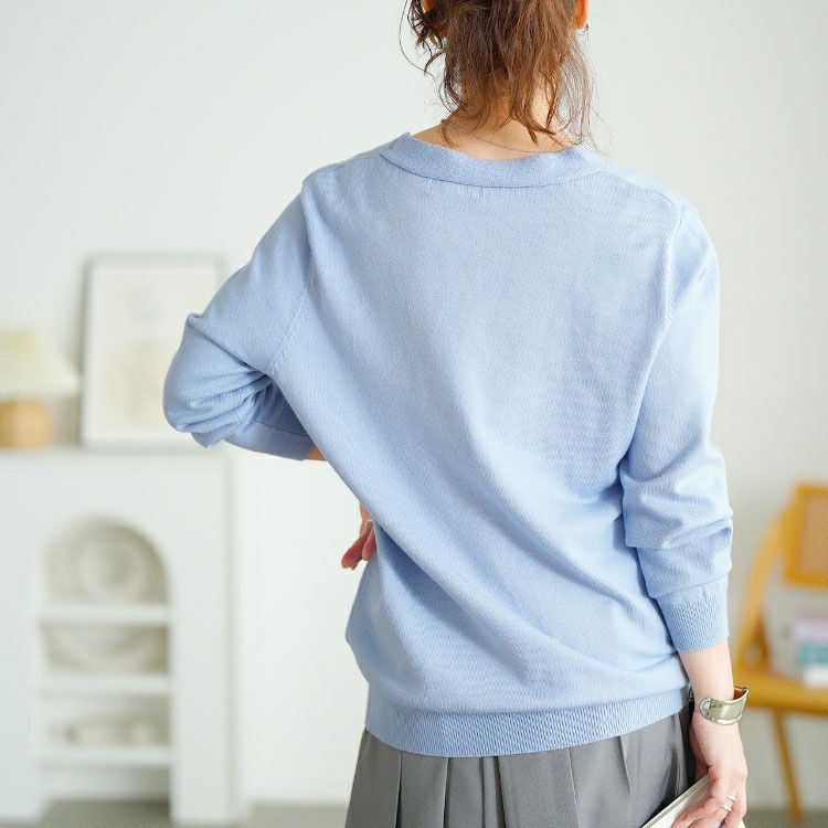 大きいサイズ レディース さくらんぼ柄Vネックニットカーディガン　goldy-1753