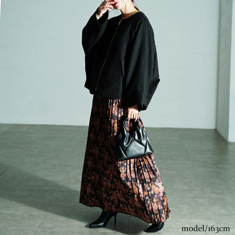 大きいサイズ レディース ノーカラードルマンZIPジャケット　mnfk-552832