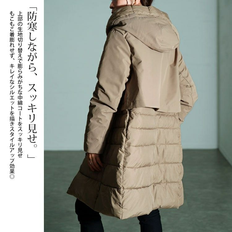 大きいサイズ レディース 撥水＆防風ファイバーダウンコート　mnfk-552820