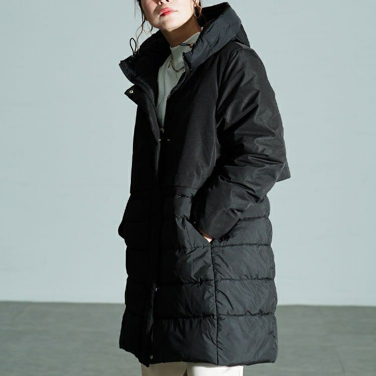 大きいサイズ レディース 撥水＆防風ファイバーダウンコート　mnfk-552820