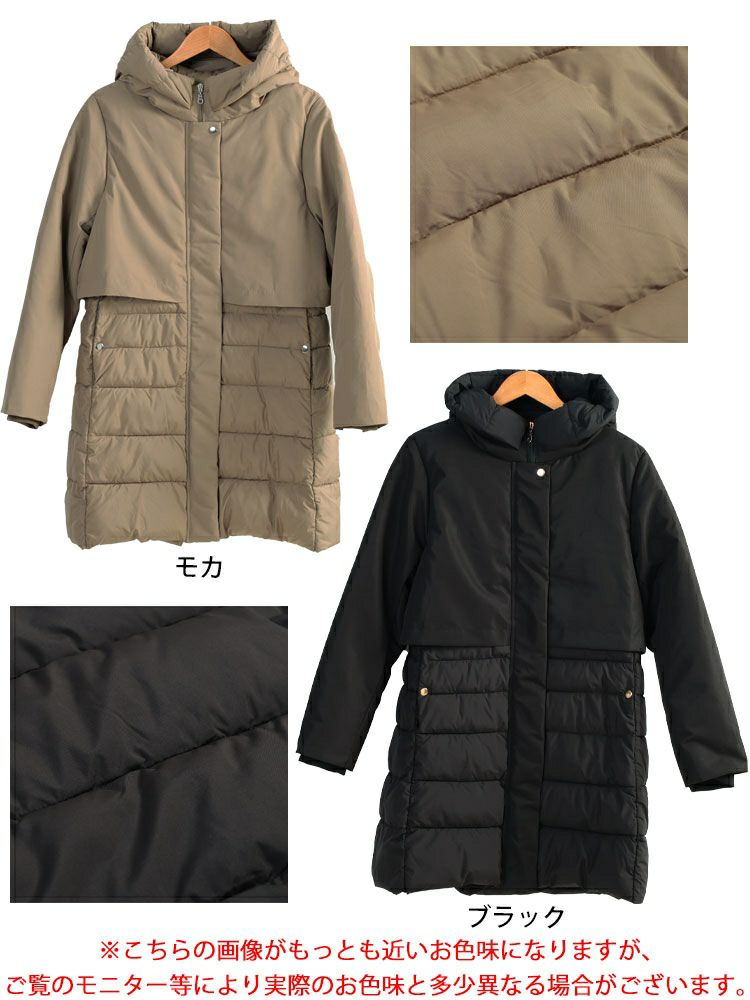 大きいサイズ レディース 撥水＆防風ファイバーダウンコート　mnfk-552820