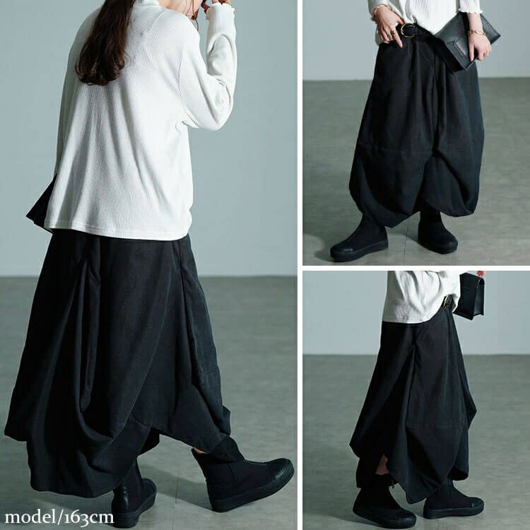 大きいサイズ レディース 変形タックボリュームスカート　sw-0809