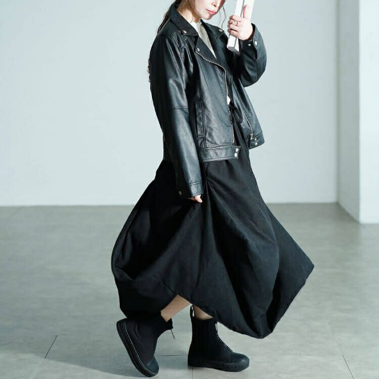 大きいサイズ レディース 変形タックボリュームスカート　sw-0809