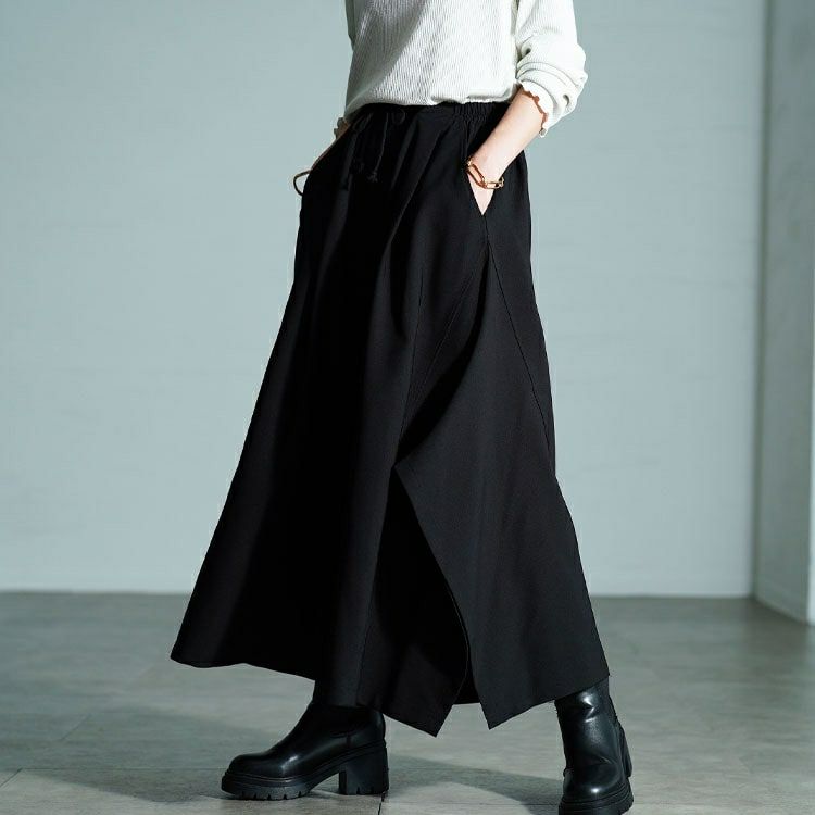 大きいサイズ レディース アシメタック変形ワイドパンツ　sw-0808