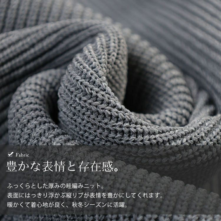 大きいサイズ レディース ハーフZIP畦編みニットワンピース　bro-0082