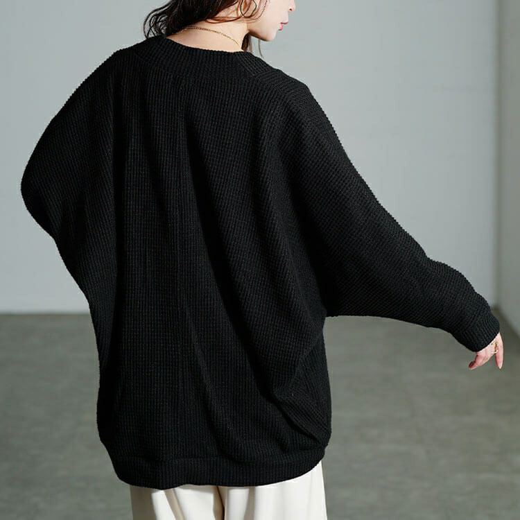 大きいサイズ レディース ワッフルドルマンカーディガン　cast-5558001