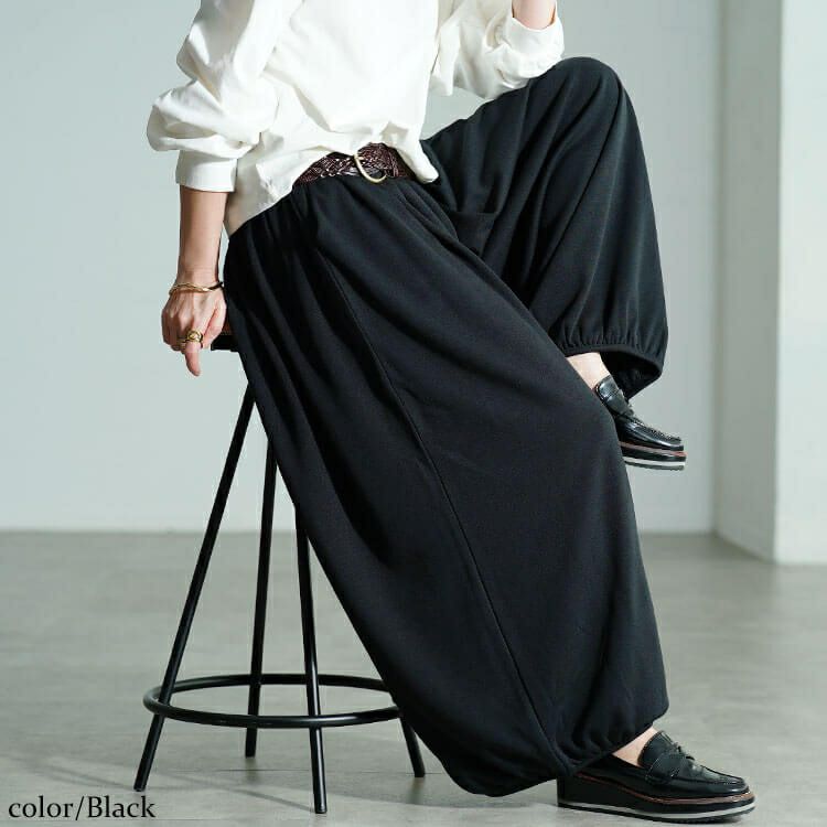 大きいサイズ レディース 裏シャギーサーカスパンツ　sw-0804