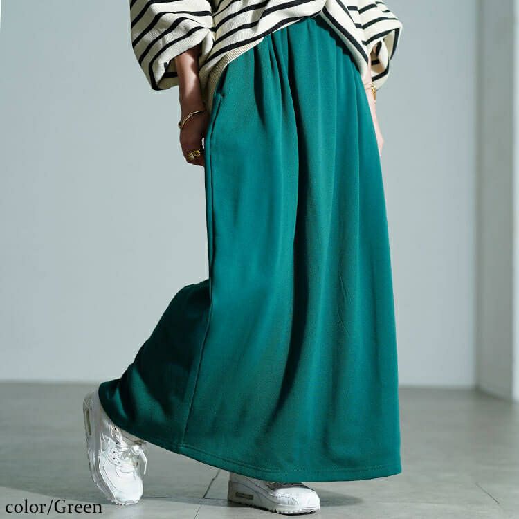 大きいサイズ レディース 裏シャギーバックスリットナロースカート　sw-0803