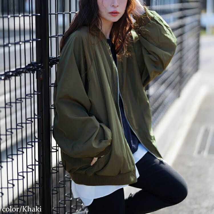 大きいサイズ レディース オーバーサイズMA-1ジャケット　tog-1046