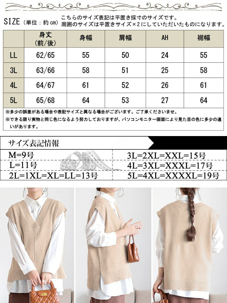 大きいサイズ レディース クロップドスパンコールニットベスト　cpdai-640959