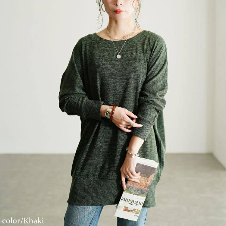 大きいサイズ レディース ラウンドネックドルマンチュニック　cpdai-647281 【メール便可】