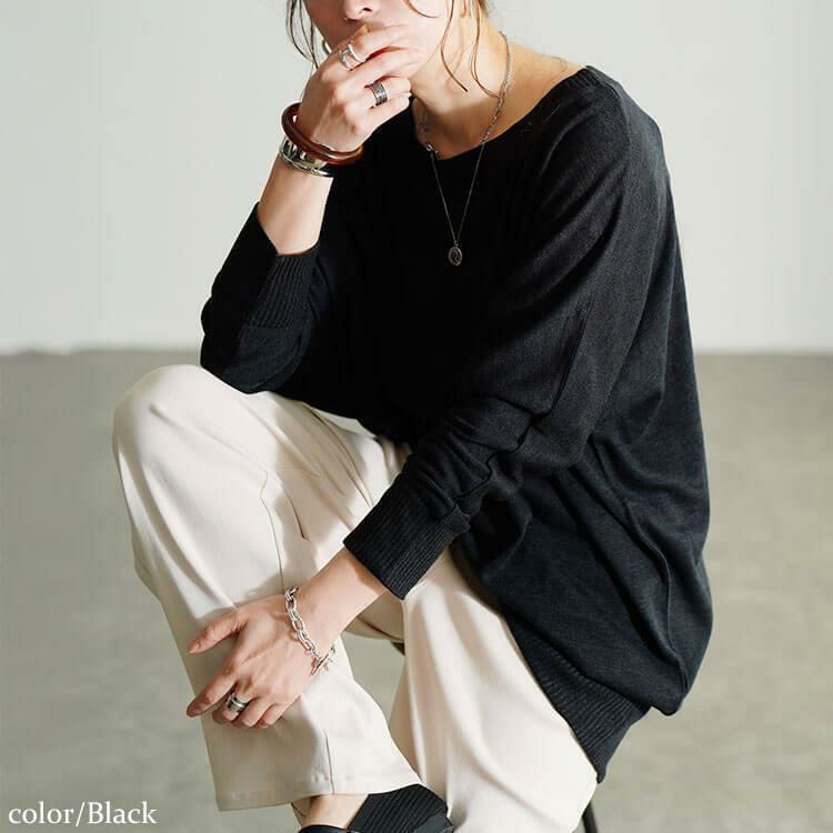 大きいサイズ レディース ラウンドネックドルマンチュニック　cpdai-647281 【メール便可】 ブラック