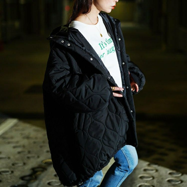 大きいサイズ レディース 中綿キルティングモンスターパーカーコート　tog-1045