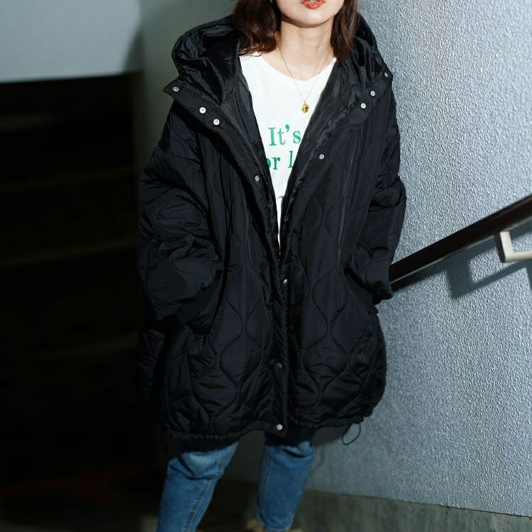 大きいサイズ レディース 中綿キルティングモンスターパーカーコート　tog-1045