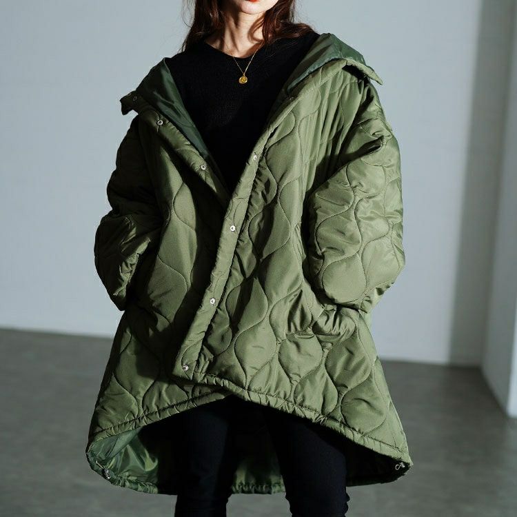 大きいサイズ レディース 中綿キルティングモンスターパーカーコート　tog-1045