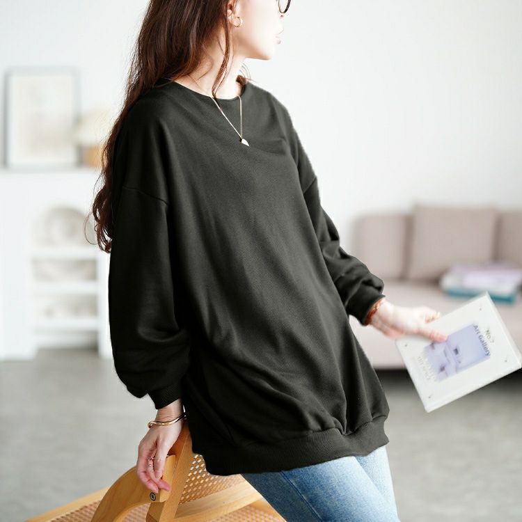 大きいサイズ レディース ミニハイネックドルマンスウェット　sum-0036