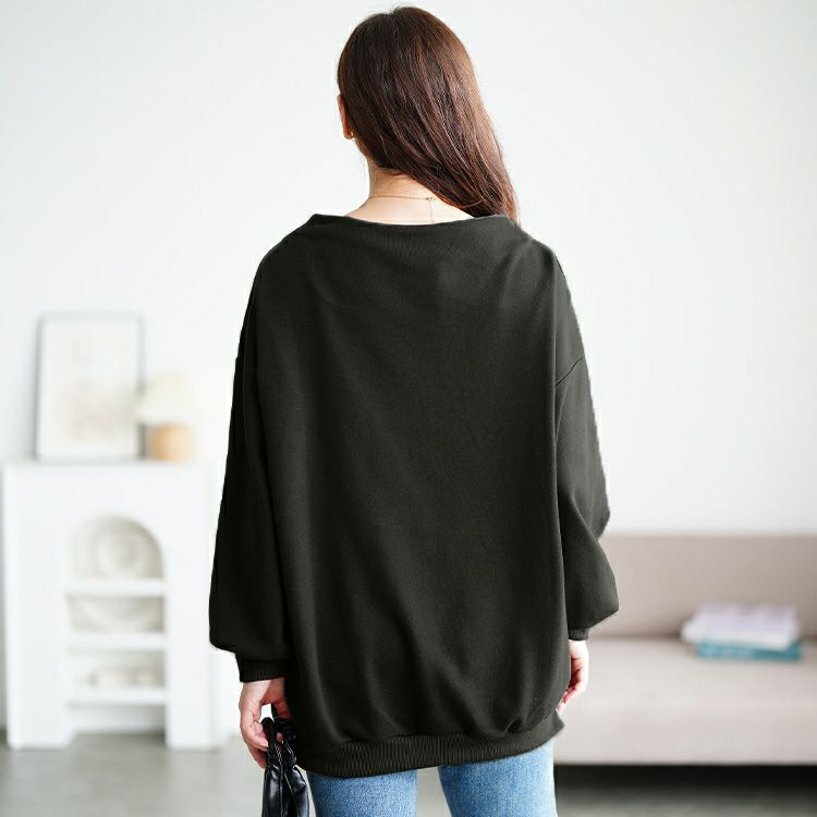 大きいサイズ レディース ミニハイネックドルマンスウェット　sum-0036