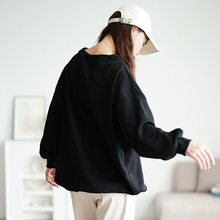 大きいサイズ レディース ミニハイネックドルマンスウェット　sum-0036