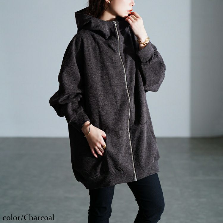 大きいサイズ レディース ビッグフードジップパーカー　sw-0835