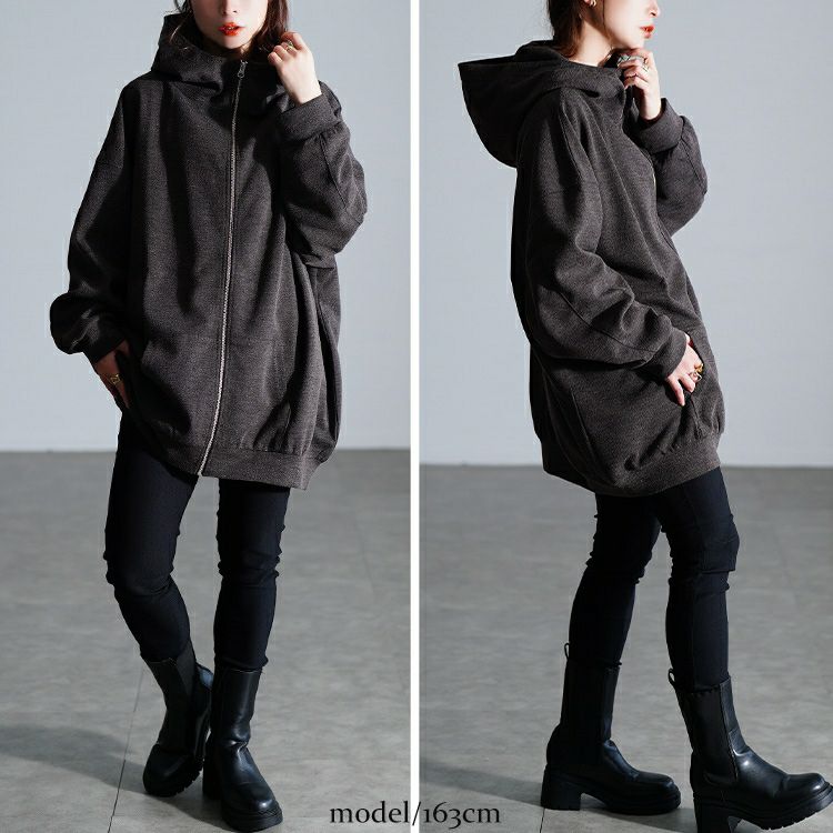 大きいサイズ レディース ビッグフードジップパーカー　sw-0835