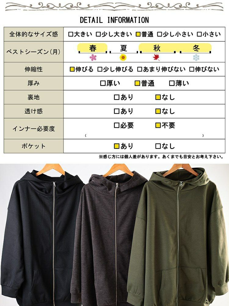 大きいサイズ レディース ビッグフードジップパーカー　sw-0835