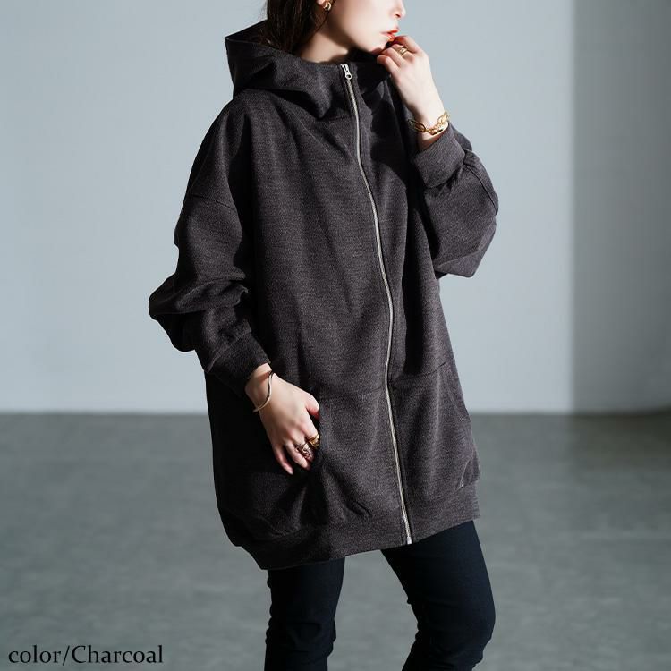 大きいサイズ レディース ビッグフードジップパーカー sw-0835