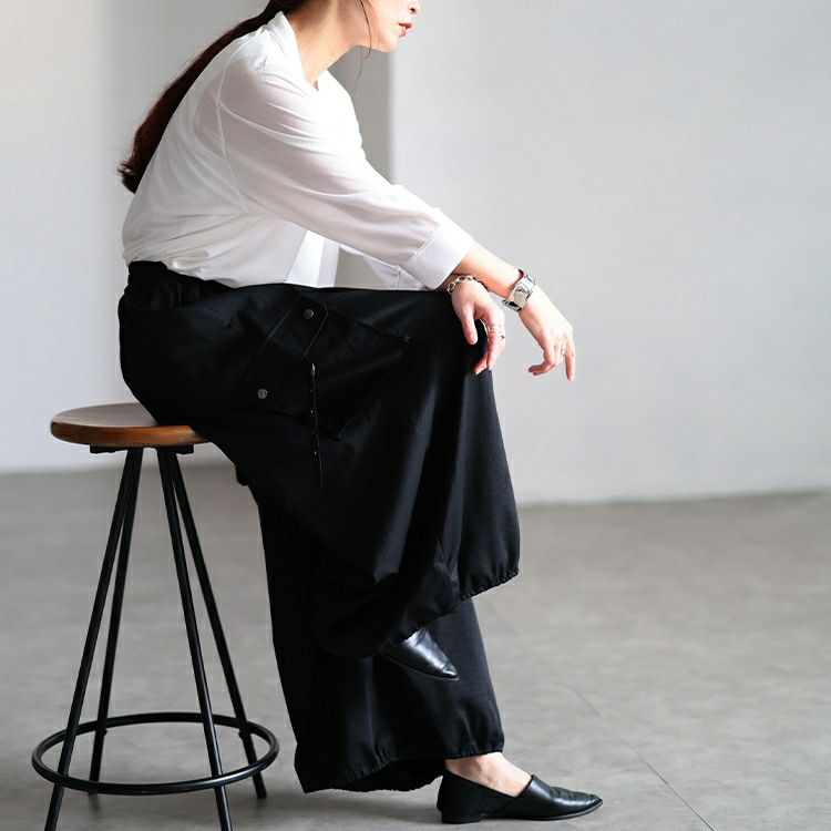 大きいサイズ レディース 裾ドロストボリュームカーゴパンツ　sw-0831