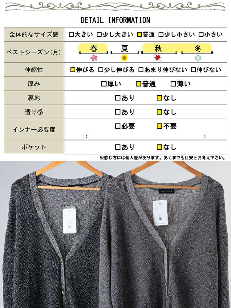 大きいサイズ レディース ハートボタンラメニットカーディガン　sum-0022