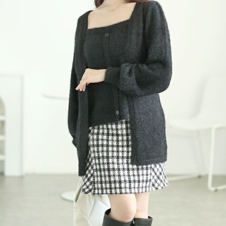 大きいサイズ レディース ラメツイードセミタイトミニスカート　tana-ww650052