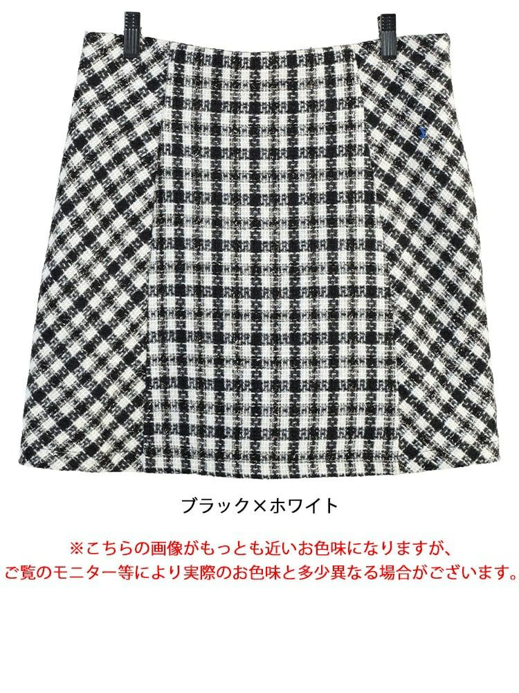 大きいサイズ レディース ラメツイードセミタイトミニスカート　tana-ww650052