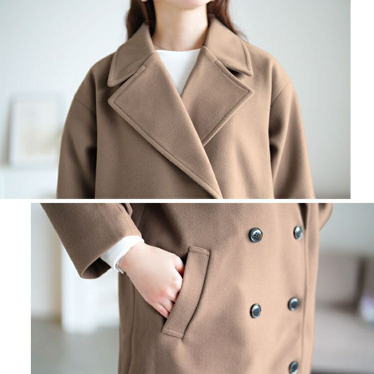 大きいサイズ レディース オーバーサイズダブルブレストコート　tog-1049