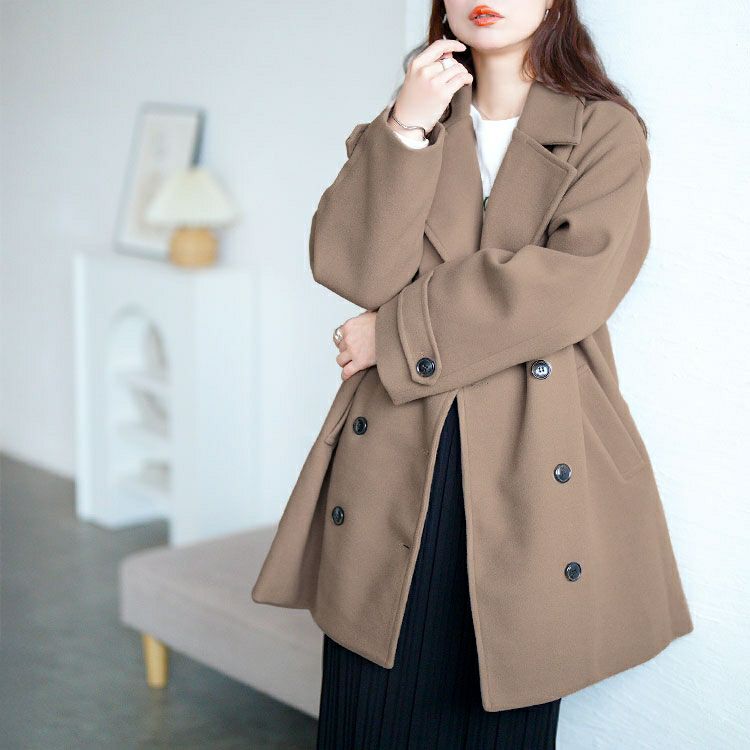 大きいサイズ レディース オーバーサイズダブルブレストコート　tog-1049