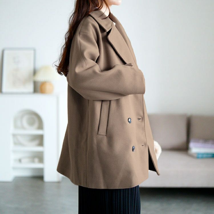 大きいサイズ レディース オーバーサイズダブルブレストコート tog