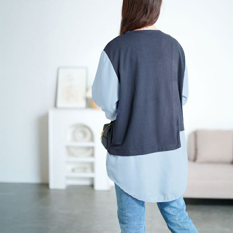 大きいサイズ レディース アシメベストドッキングプルオーバー　goldy-1760【メール便可】