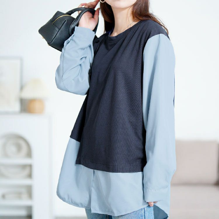 大きいサイズ レディース アシメベストドッキングプルオーバー　goldy-1760【メール便可】