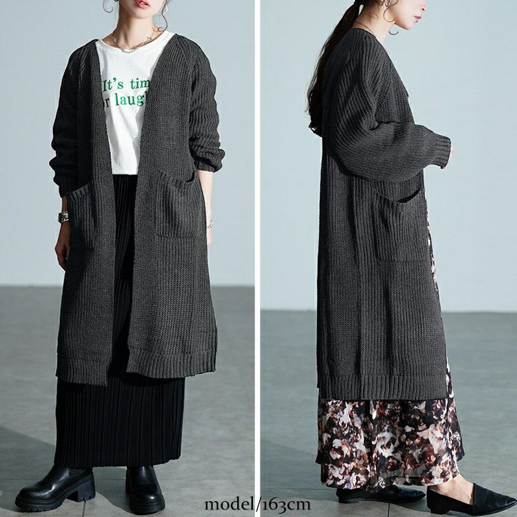 大きいサイズ レディース リブニットトッパーカーディガン　kt-43006